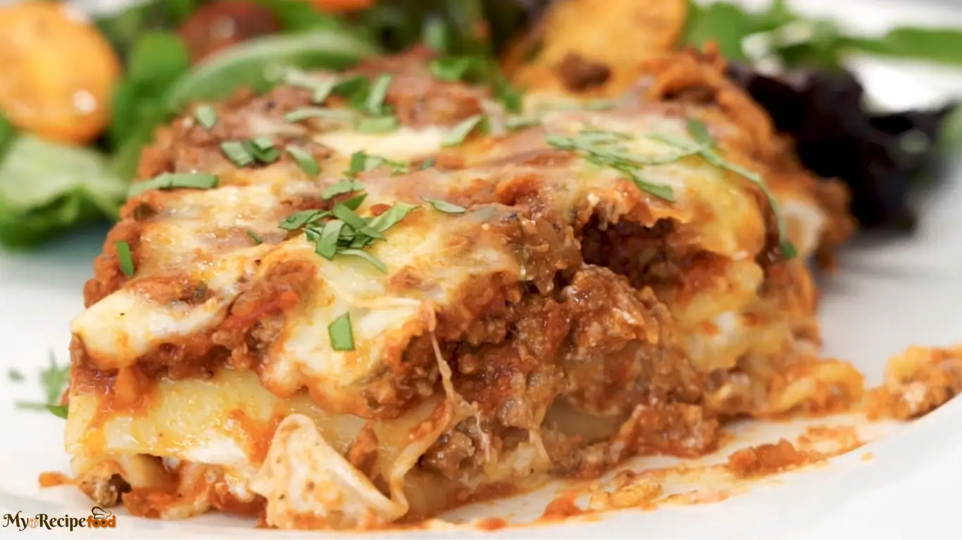 lasagna with ricotta and bechamel sauce